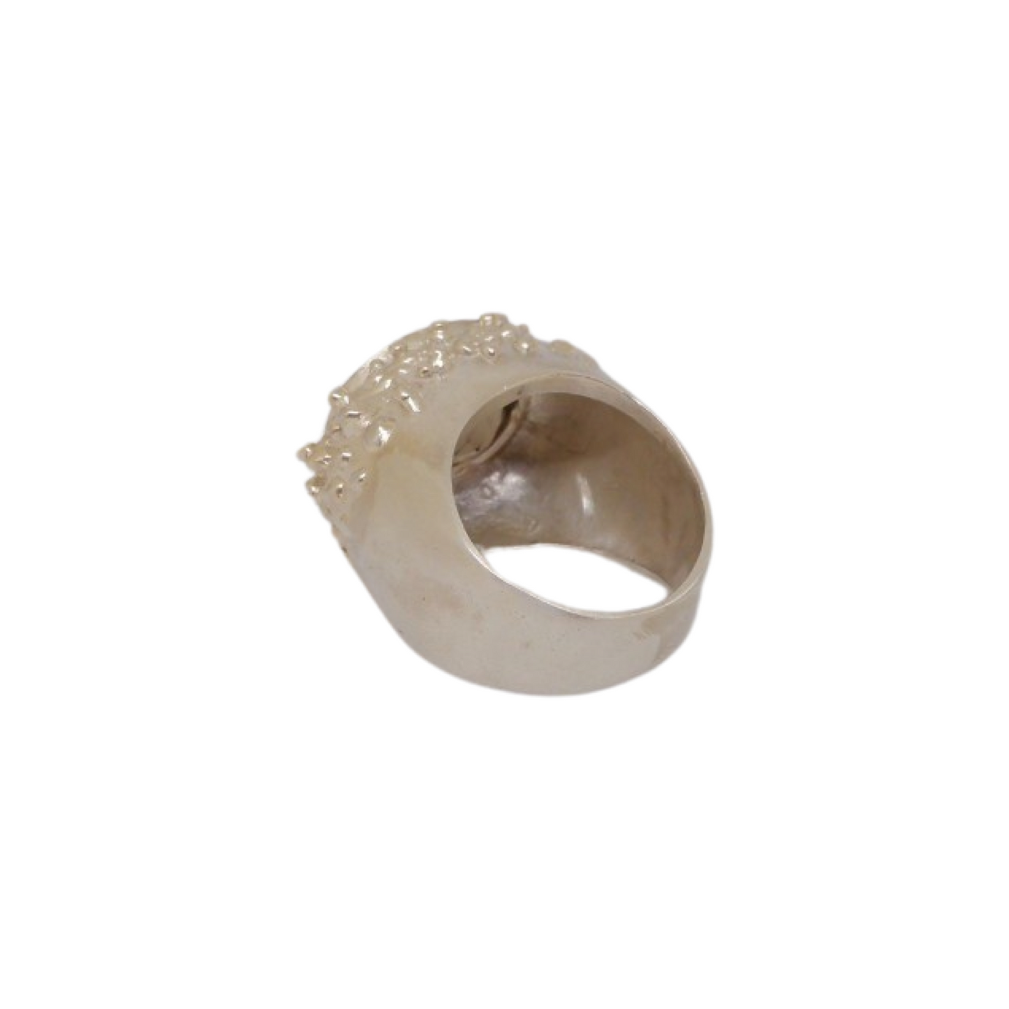 Anello Pallino in Argento con Quarzo Fumè