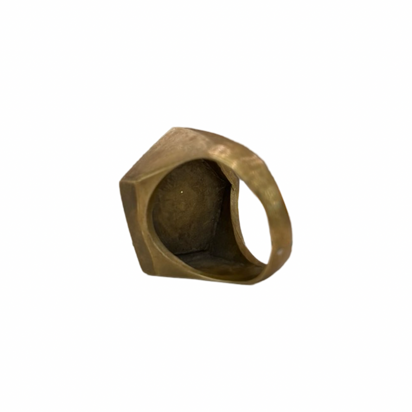 Bague Taupe en Bronze avec Perle Blanche - Laura Contri