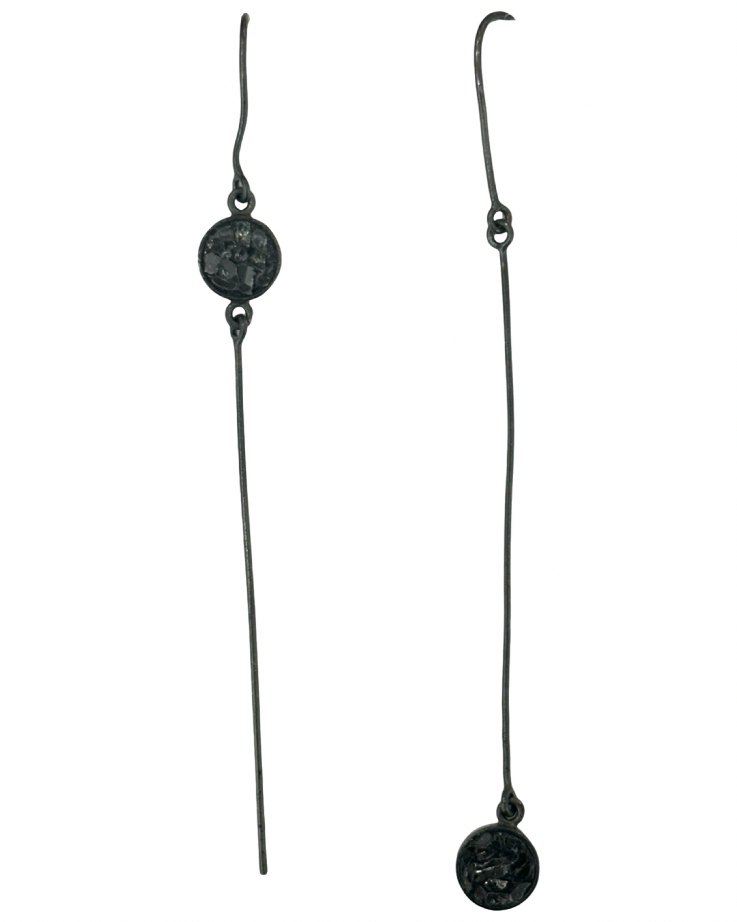 Orecchini in Argento Rodiato Nero con DIamanti