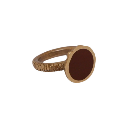 Anello in Bronzo e Smalto Marrone