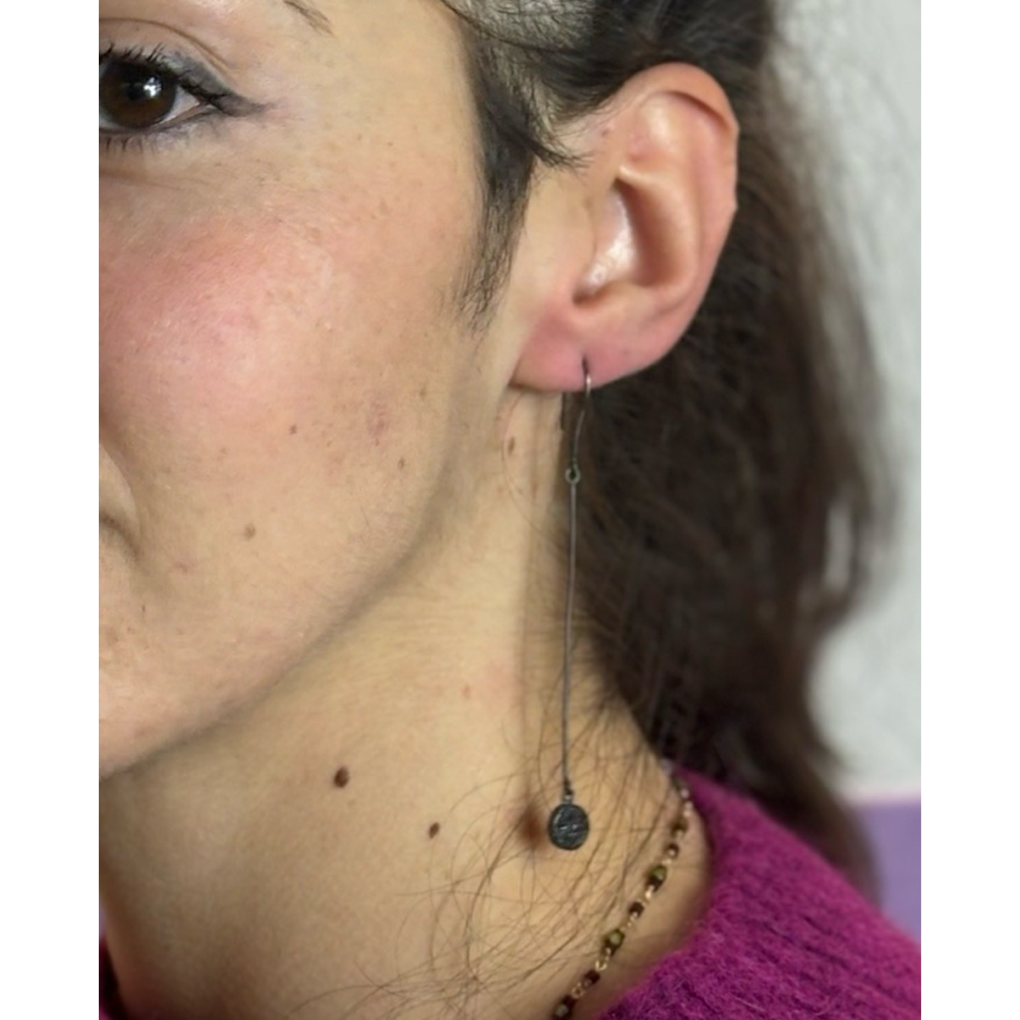 Orecchini in Argento Rodiato Nero con DIamanti