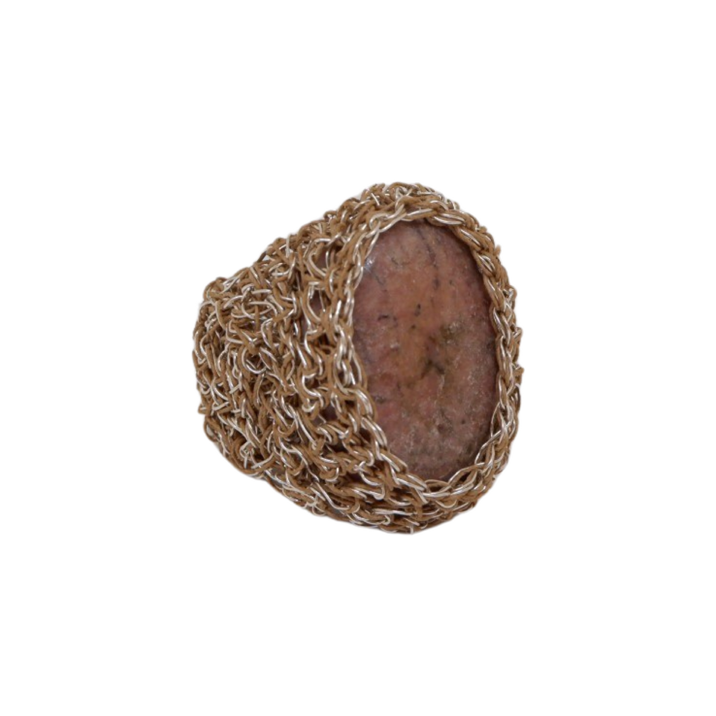 Anello con Pietra Semipreziosa Rhodochrosite - Oro Rosa