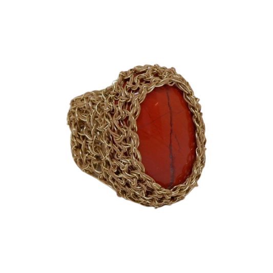 Anello con Pietra Semipreziosa Red Agate - Oro