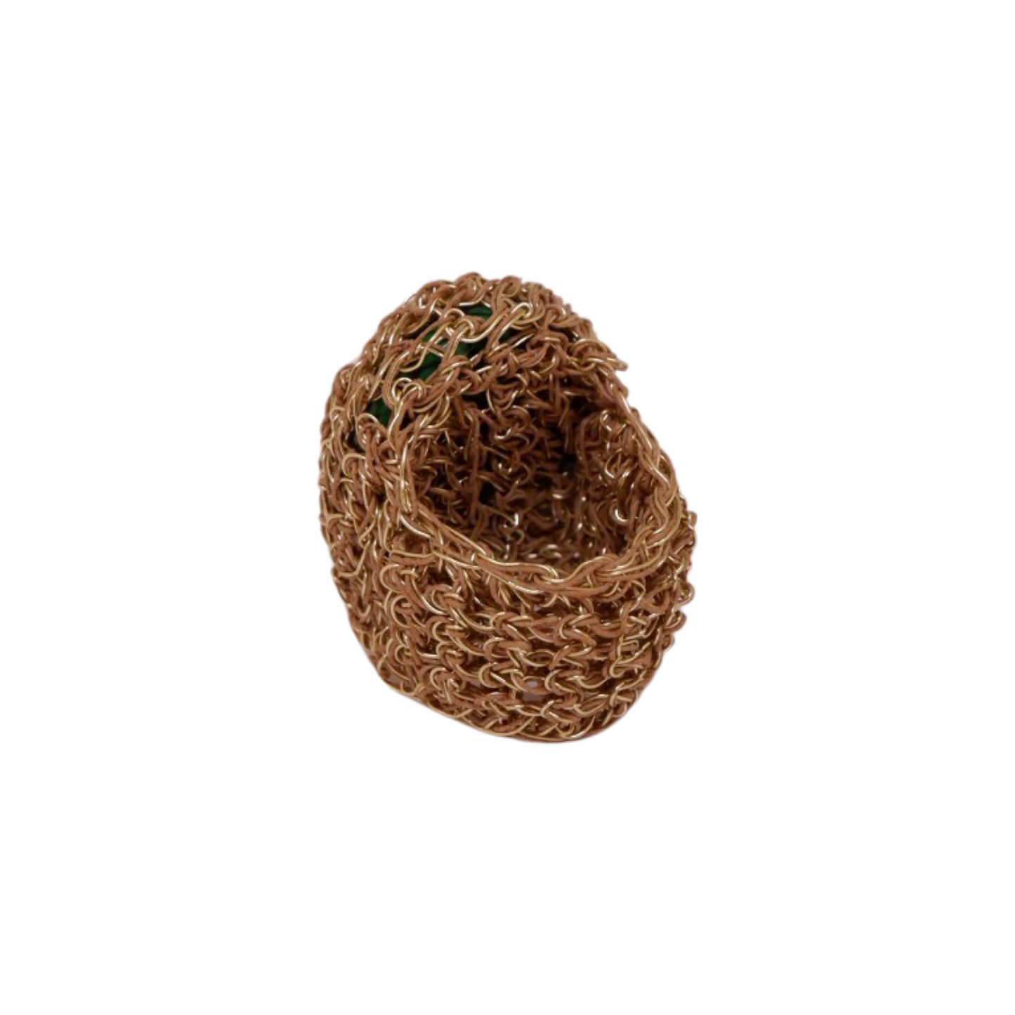 Anello con Pietra Semipreziosa Malachite - Oro