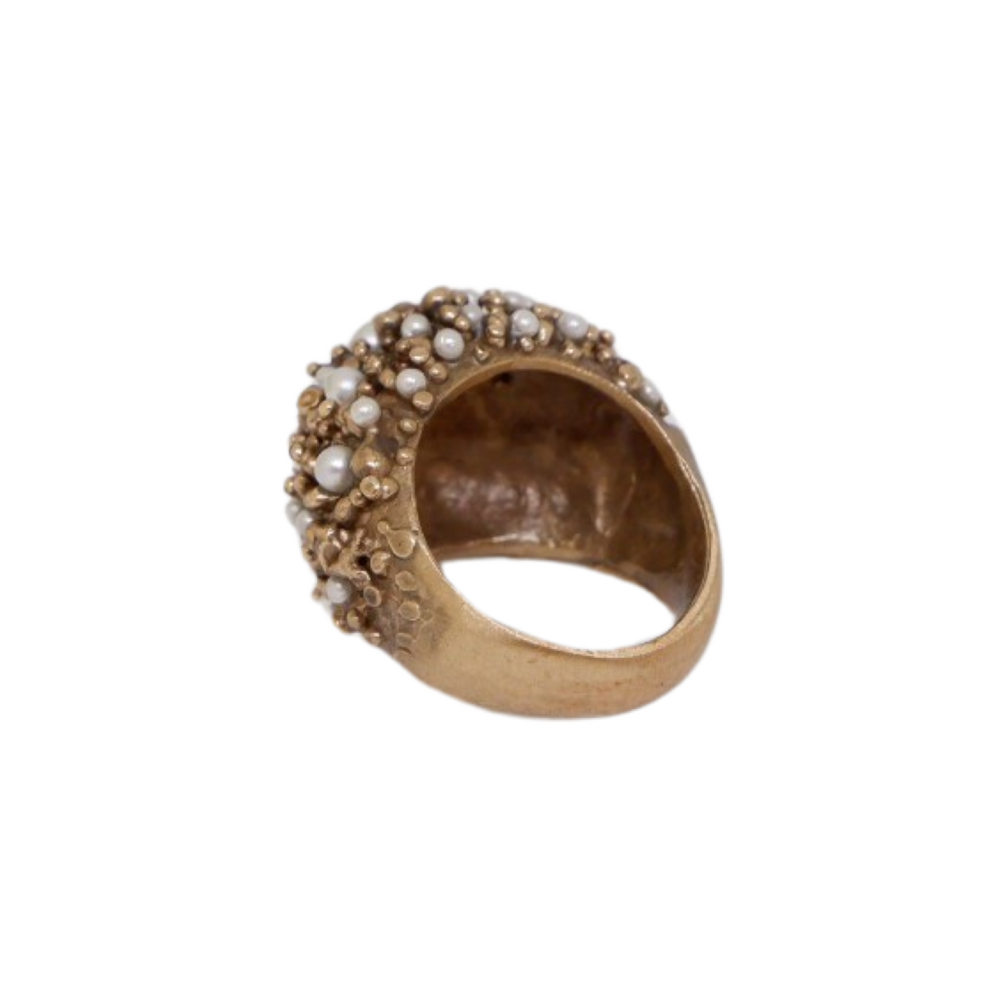 Anello Folleto in Bronzo con Perline