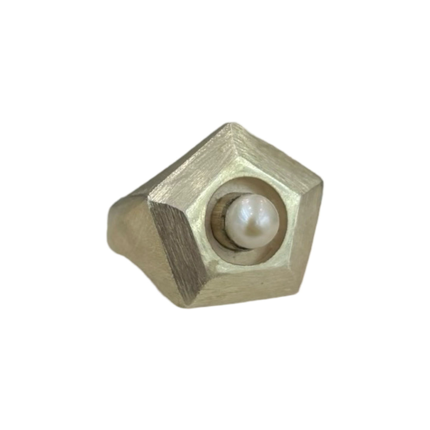 Anello Mole in Argento con Perla Bianca